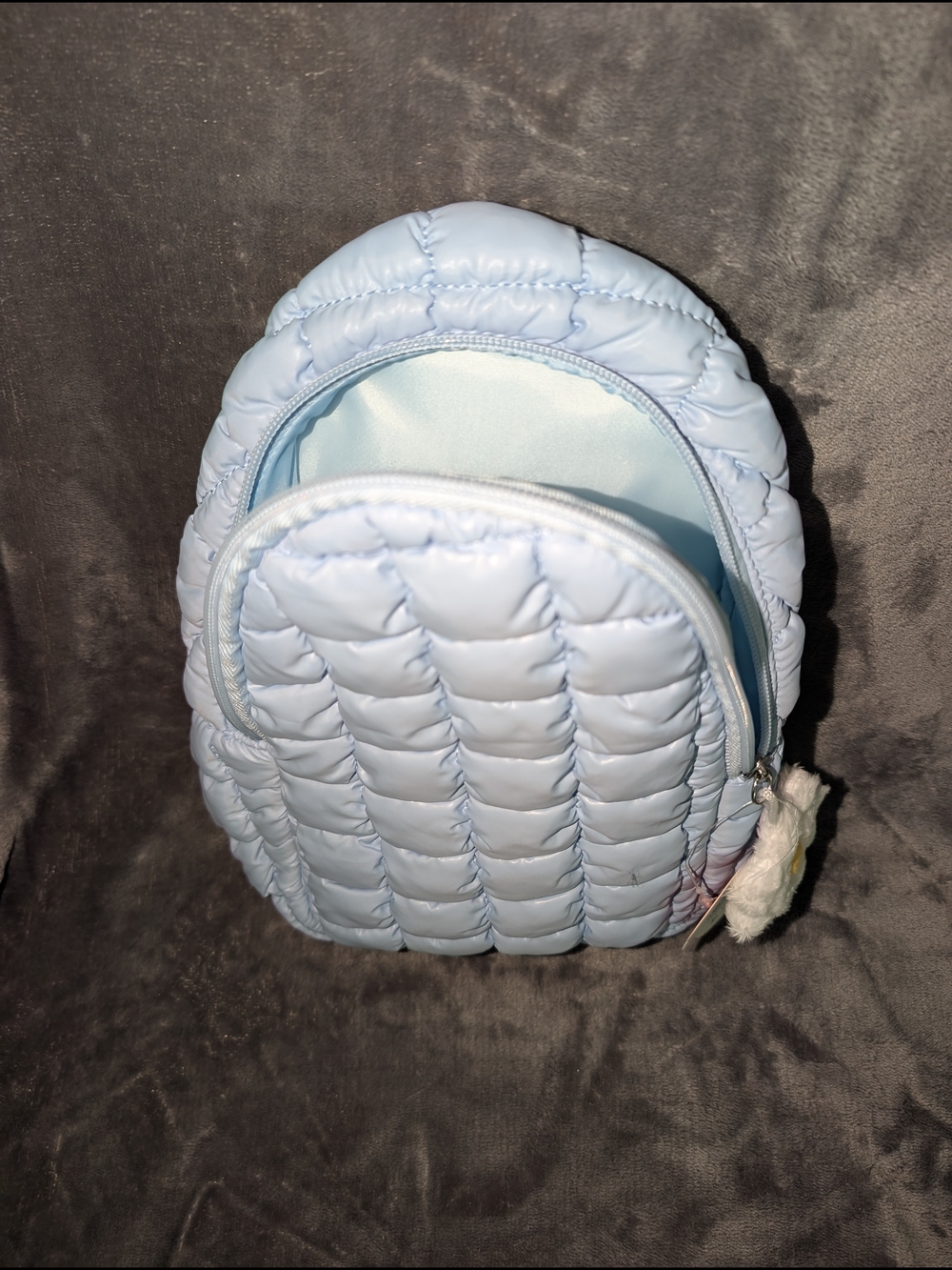 Adorable Wonder Nation Puffer Sling Bag Daisy Light Blue Hot Pink W Fun Charm - Picture 6 of 15